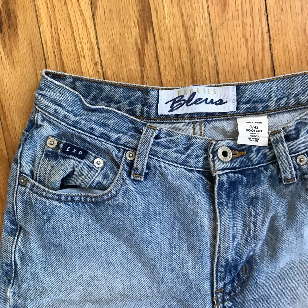Vintage 100% cotton light wash bootcut jeans